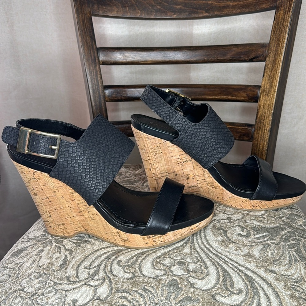 Calvin Klein 5” wedges, size 10
